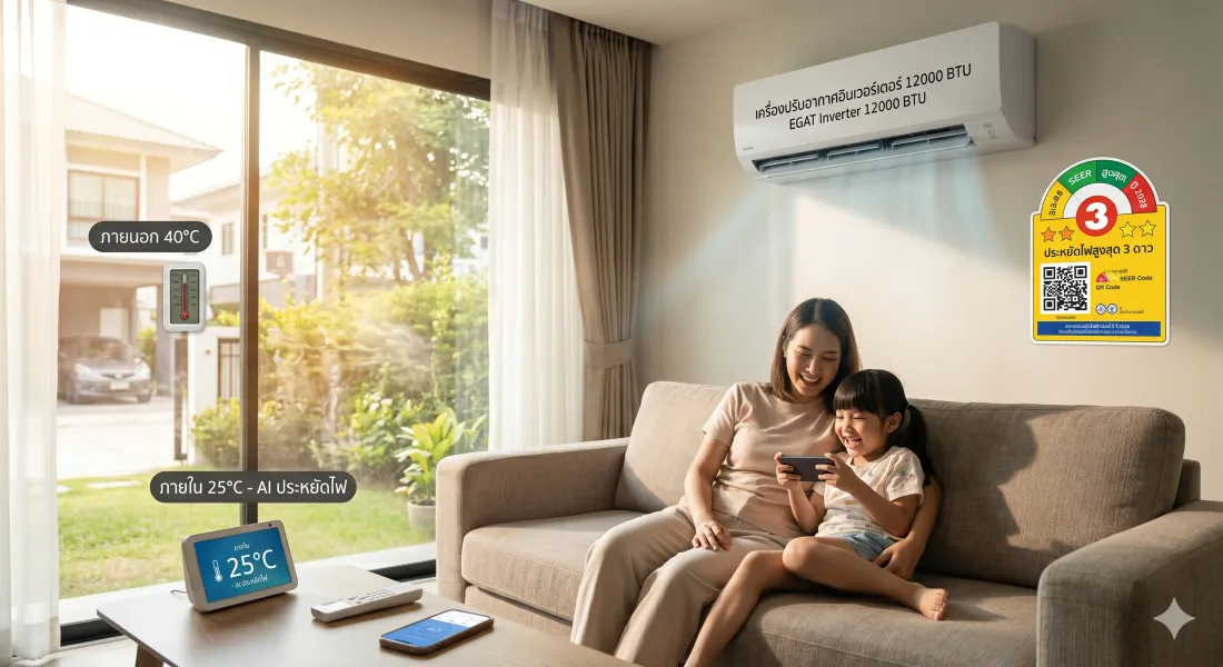 คู่มือเลือกซื้อแอร์ Inverter 12000 BTU ประหยัดไฟเบอร์ 5 สู้หน้าร้อนปี 2026